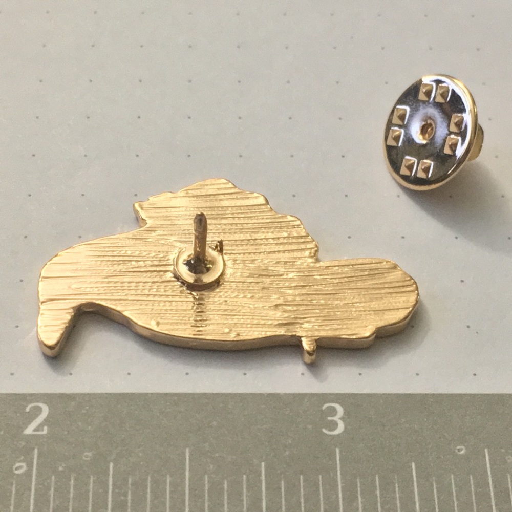 Floral Raven blue & black enamel & metal bird pin - Picture 5 of 7